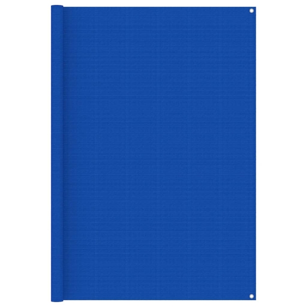 Tappeto da Tenda 200x400 cm Blu in HDPE