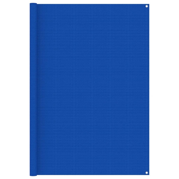 Tappeto da Tenda 200x400 cm Blu in HDPE