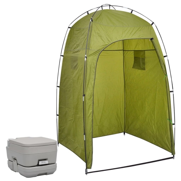 Toilette Portatile da Campeggio con Tenda 10+10 L