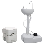 Set Toilette da Campeggio Portatile e Supporto Lavamani