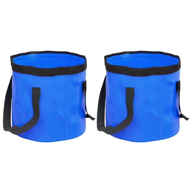 Secchi Pieghevoli 2 pz Blu 30 L in PVC