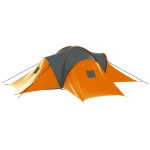 Tenda da Campeggio 9 Persone in Tessuto Grigio e Arancione