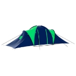 Tenda da campeggio in poliestere per 9 persone blu e verde