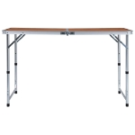 Tavolo da Campeggio Pieghevole in Alluminio 120x60 cm