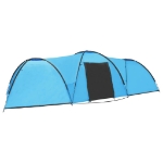 Tenda Igloo da Campeggio 650x240x190 cm per 8 Persone Blu