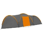 Tenda Igloo Campeggio 650x240x190 cm 8 Persone Grigio Arancione