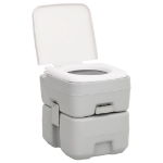 Toilette da Campeggio Portatile Grigia e Bianca 20+10 L in HDPE