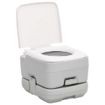 Toilette da Campeggio Portatile Grigia e Bianca 10+10 L in HDPE
