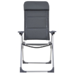 Sedie da Campeggio 2 pz in Alluminio Grigio 58x69x111 cm