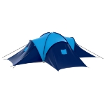 Tenda da Campeggio in Tessuto 9 Persone Blu Scuro e Blu