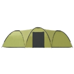 Tenda Igloo da Campeggio 650x240x190 cm per 8 Persone Verde