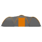 Tenda Igloo Campeggio 650x240x190 cm 8 Persone Grigio Arancione