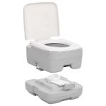 Toilette da Campeggio Portatile Grigia e Bianca 10+10 L in HDPE