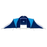 Tenda da Campeggio in Tessuto 9 Persone Blu Scuro e Blu