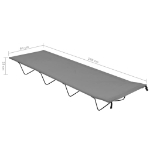 Lettino da Campeggio 180x60x19cm Tessuto Oxford e Acciaio Grigio