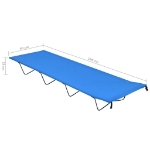 Lettino da Campeggio 180x60x19cm Tessuto Oxford e Acciaio Blu