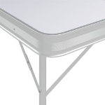 Tavolo da Campeggio Pieghevole con 2 Panche in Alluminio Bianco