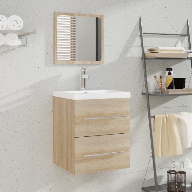 Mobile da Bagno con Specchio Rovere Sonoma 41x38,5x48 cm
