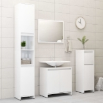 Set Mobili da Bagno 4 pz Bianco Lucido in Truciolato