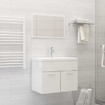 Set Mobili da Bagno Bianco Lucido in Truciolato