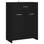 Armadio da Bagno Nero 60x33x80 cm in Truciolato