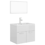 Set Mobili da Bagno Bianco Lucido in Truciolato