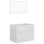 Set Mobili da Bagno 2 pz Bianco Lucido in Truciolato