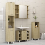 Set Mobili da Bagno 3 pz Rovere Sonoma in Truciolato