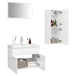 Set Mobili da Bagno Bianco Lucido in Truciolato