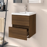 Mobile Lavabo Rovere Marrone 41x38,5x45 cm in Legno Multistrato