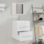 Mobile da Bagno con Specchio bianco lucido 41x38,5x48 cm