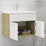 Mobile Sottolavabo Bianco e Rovere 60x38,5x46 cm in Truciolato