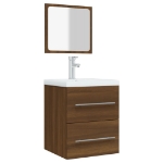 Mobile da Bagno con Specchio Rovere Marrone 41x38,5x48 cm