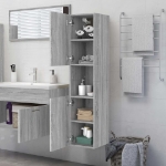 Armadietto Bagno Grigio Sonoma 30x30x130cm in Legno Multistrato