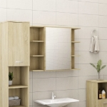 Set Mobili da Bagno 3 pz Rovere Sonoma in Truciolato