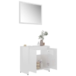 Set Mobili da Bagno 4 pz Bianco Lucido in Truciolato