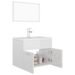 Set Mobili da Bagno Bianco Lucido in Truciolato