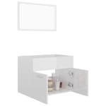 Set Mobili da Bagno 2 pz Bianco Lucido in Truciolato