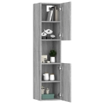 Armadietto Bagno Grigio Sonoma 30x30x130cm in Legno Multistrato