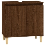 Set Mobili da Bagno 3 pz Rovere Marrone in Legno Multistrato