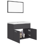 Set Mobili da Bagno Grigio in Truciolato