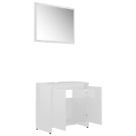 Set Mobili da Bagno 4 pz Bianco Lucido in Truciolato