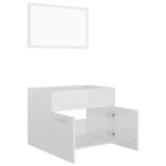 Set Mobili da Bagno 2 pz Bianco Lucido in Truciolato