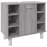 Set Mobili da Bagno 3 pz Grigio Sonoma in Legno Multistrato