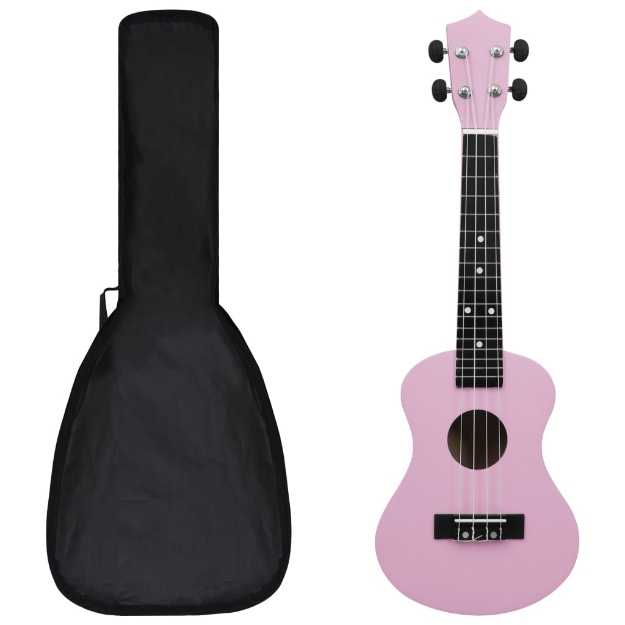 Set Ukulele Soprano con Borsa per Bambini Rosa 23"