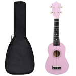 Set Ukulele Soprano con Borsa per Bambini Rosa 21"