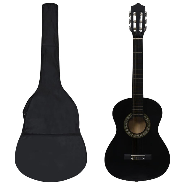 Set Chitarra Classica per Principianti 8 pz Nera 1/2 34"