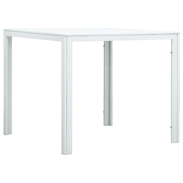 Tavolino da Caffè Bianco 78x78x74 cm HDPE Aspetto Legno
