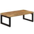 Tavolino da Caffè 100x50x35cm Legno Massello di Mango e Acciaio
