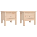 Tavolini 2 pz 40x40x39 cm Legno Massello di Pino
